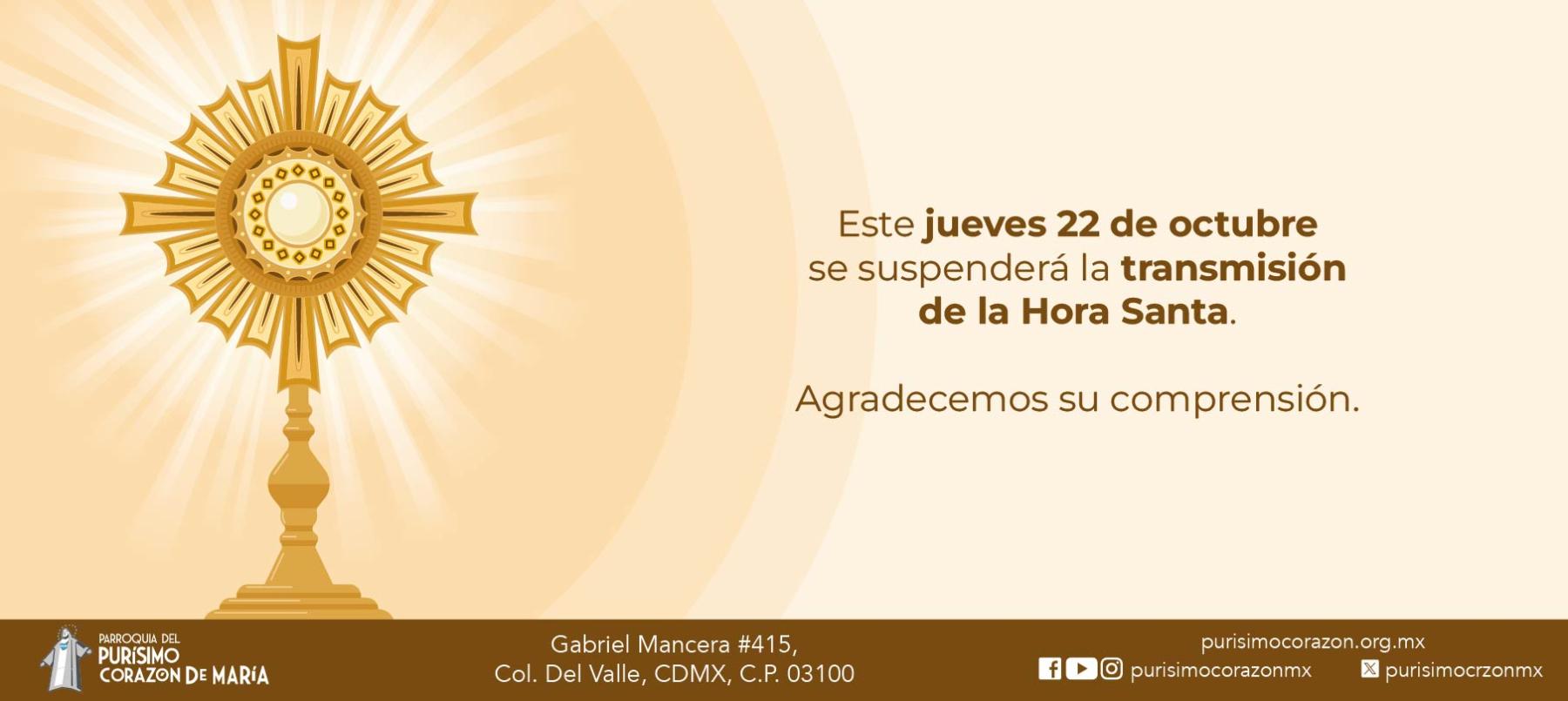 Hora Santa | 22 octubre 2026 Hora Santa | 22 octubre 2026